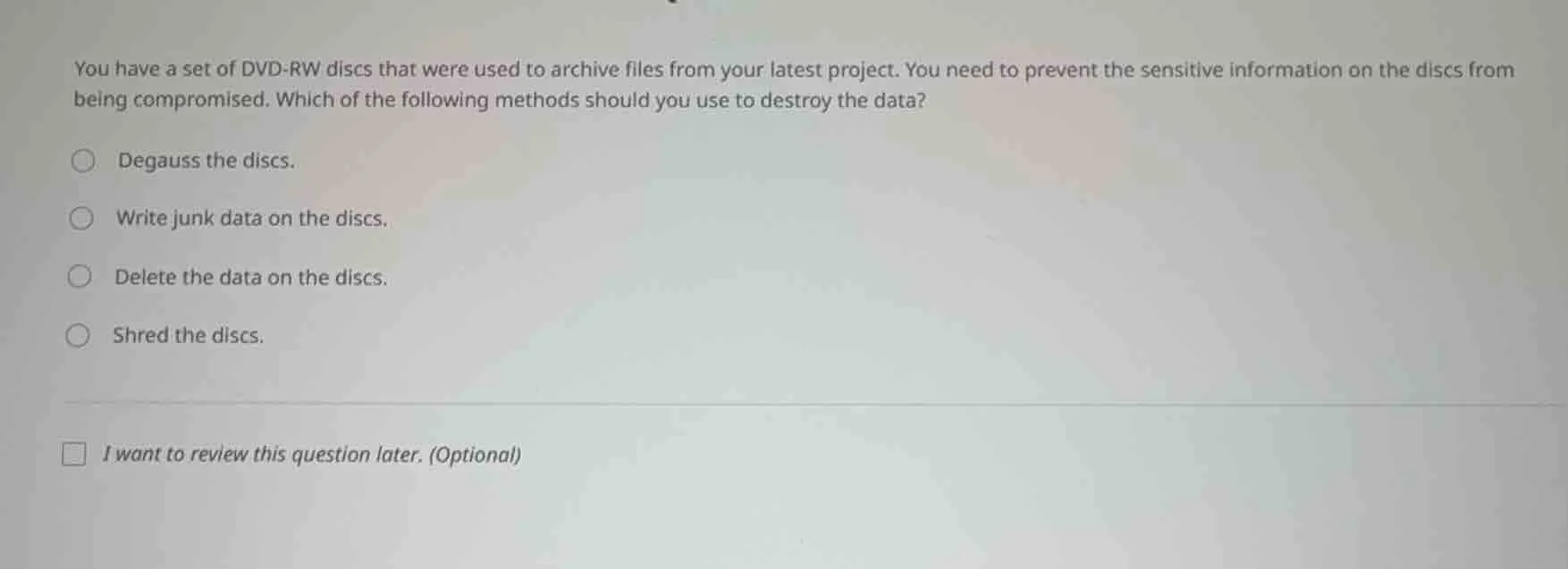 you have a set of dvd-rw discs that were used to archive files from you…
