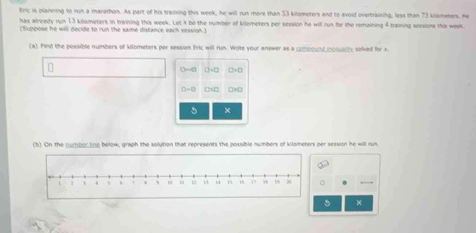 eric is planning to run a marathon. as part of his training this week, …