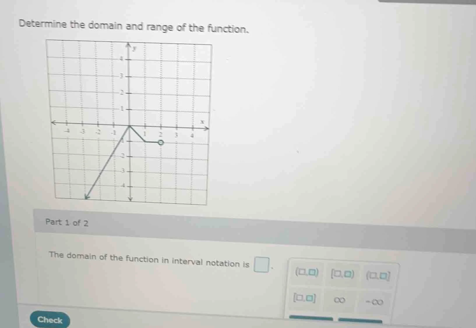 determine the domain and range of the function. part 1 of 2 the domain …