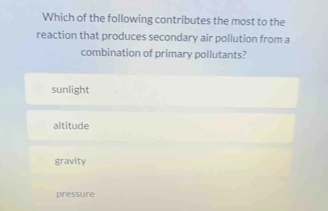 which of the following contributes the most to the reaction that produc…