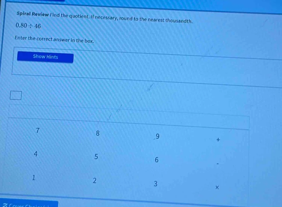 spiral review find the quotient. if necessary, round to the nearest tho…