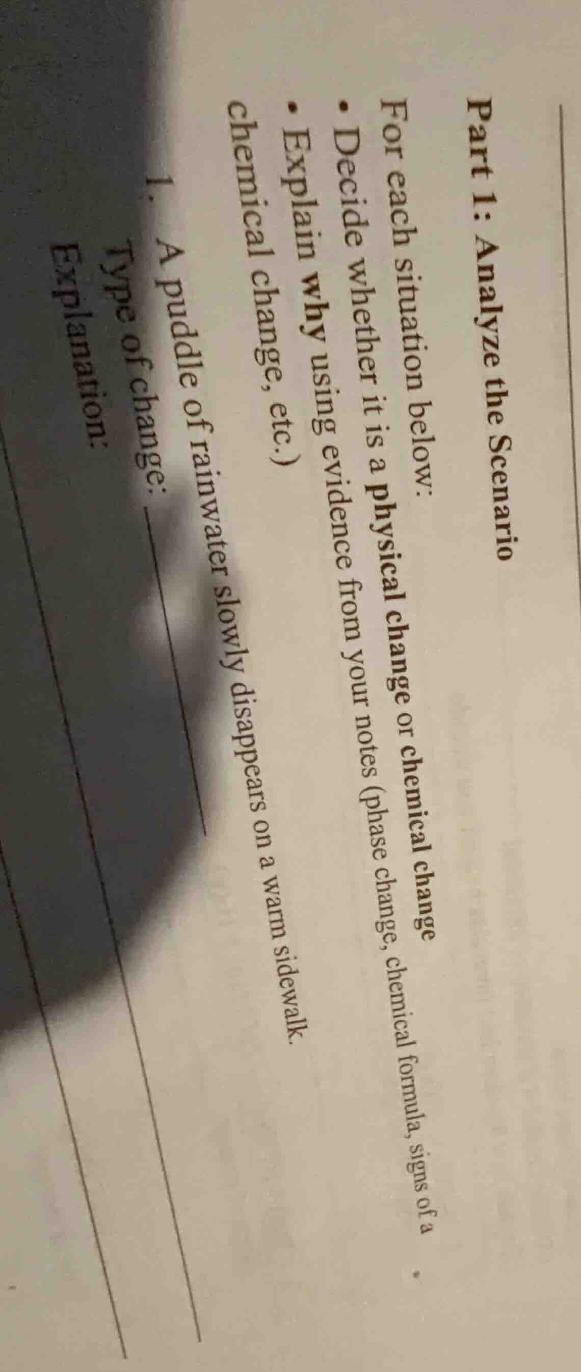 part 1: analyze the scenario for each situation below: - decide whether…