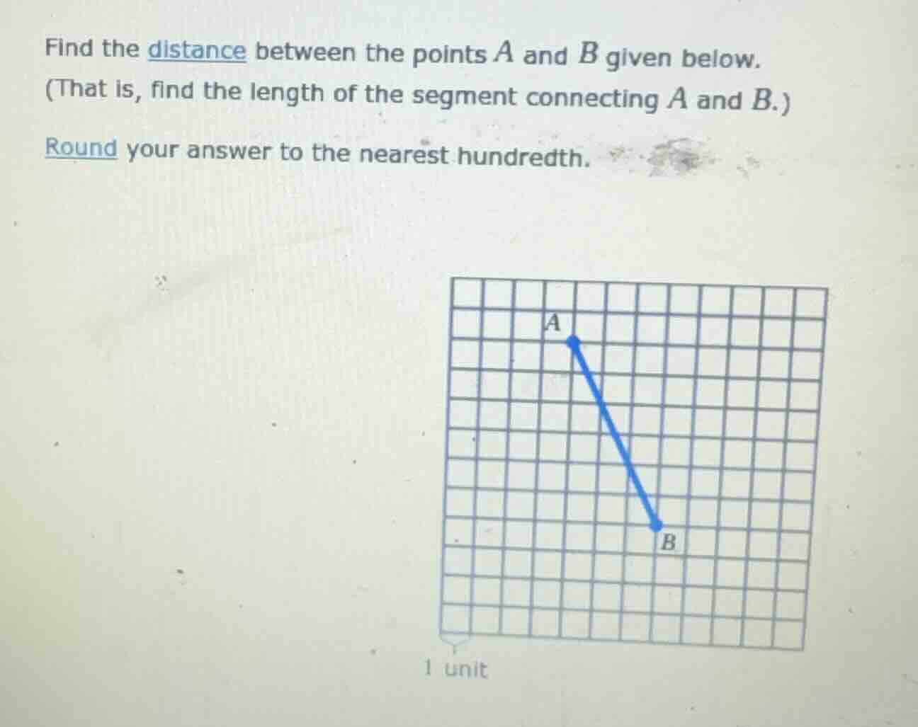 find the distance between the points a and b given below. (that is, fin…