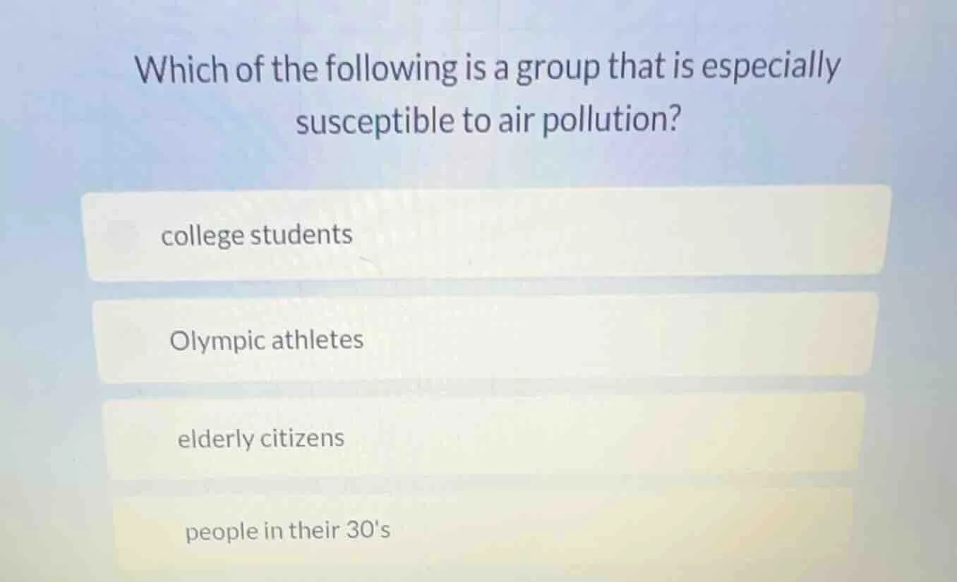 which of the following is a group that is especially susceptible to air…