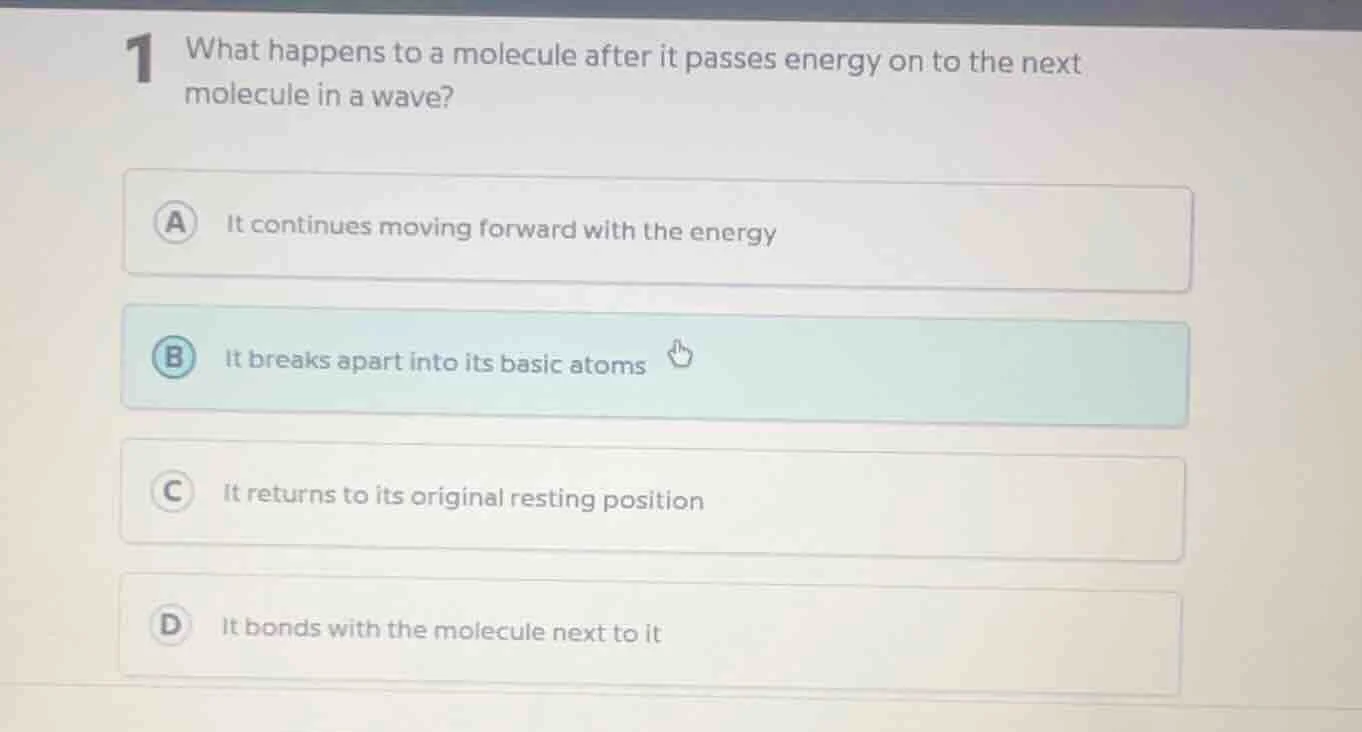 1 what happens to a molecule after it passes energy on to the next mole…