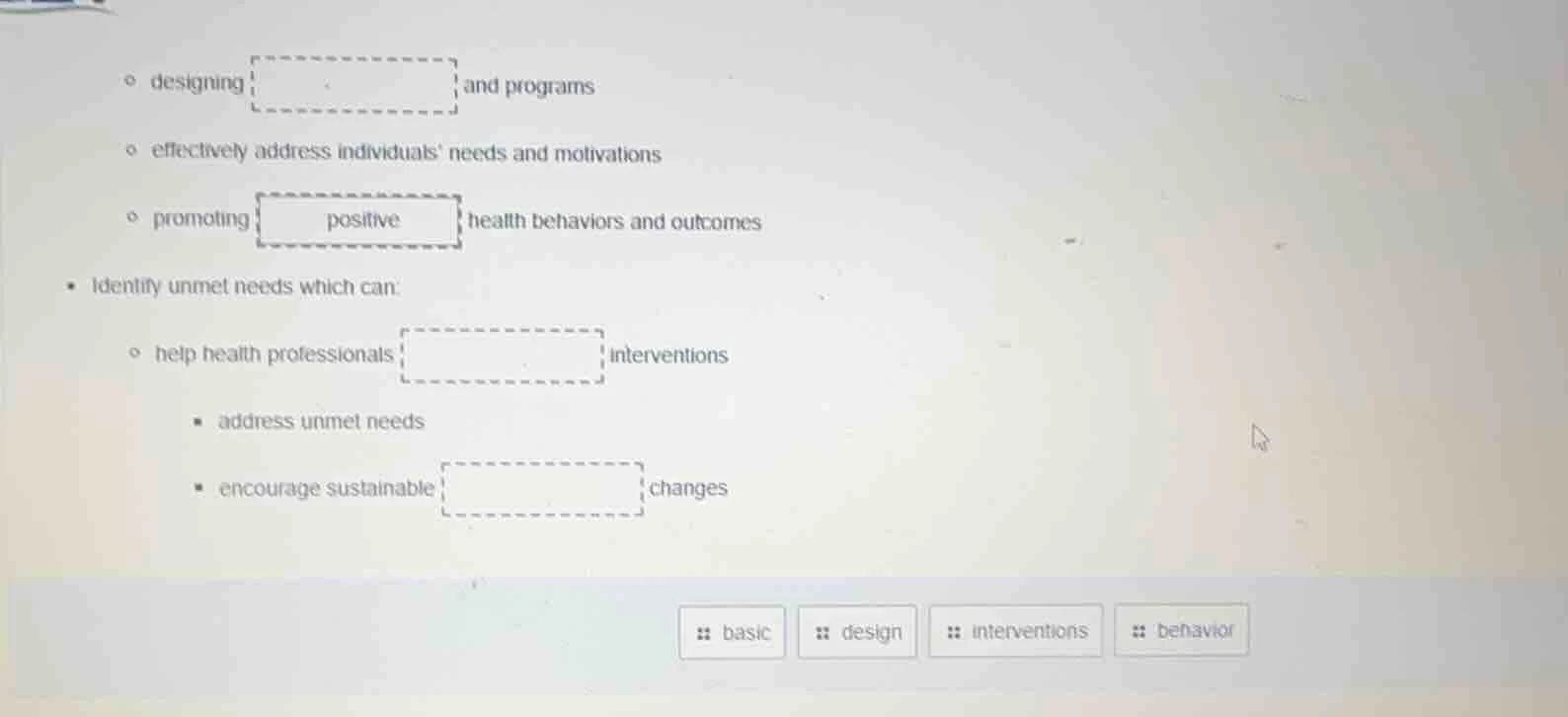 - designing and programs - effectively address individuals’ needs and m…