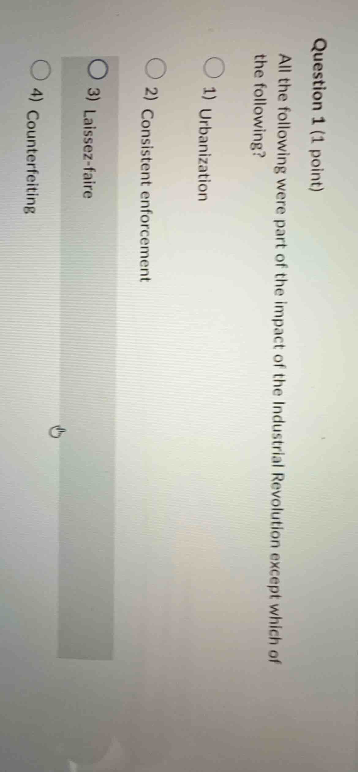 question 1 (1 point) all the following were part of the impact of the i…