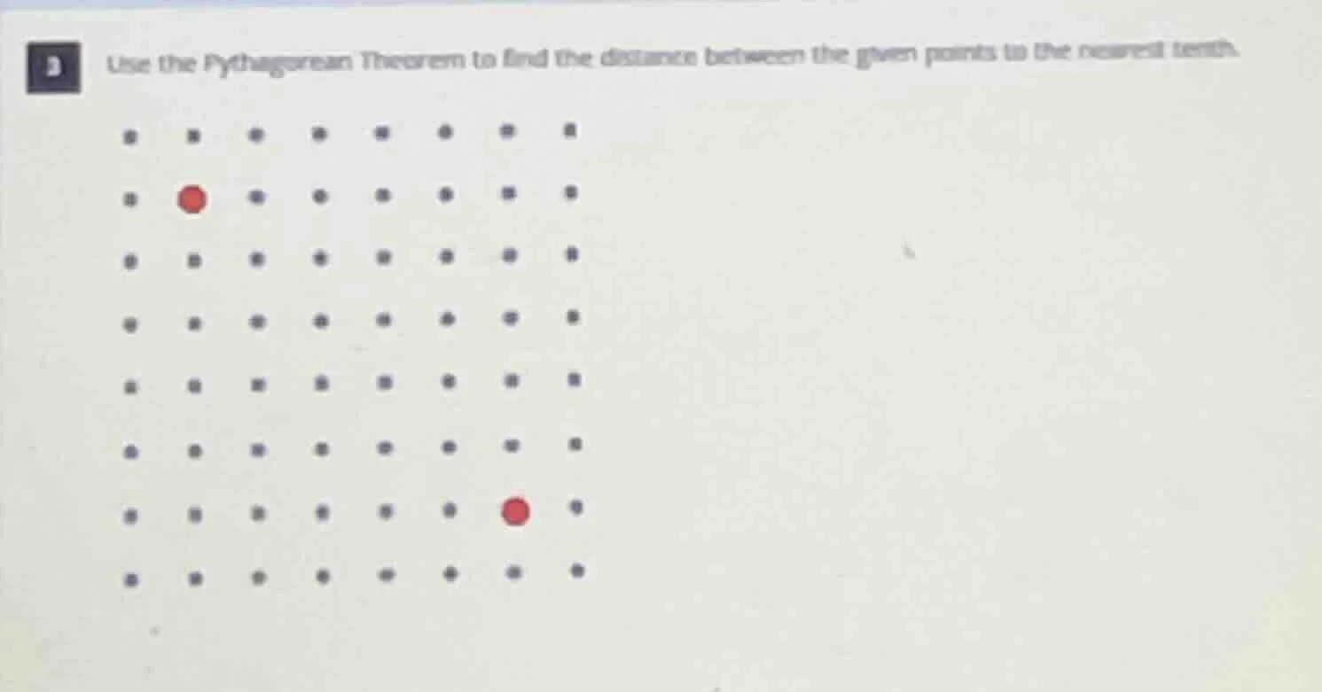 3 use the pythagorean theorem to find the distance between the given po…