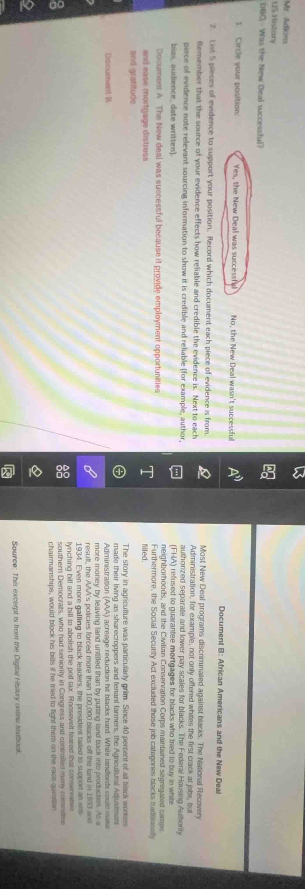 mr. aikens us history dbq - was the new deal successful? 1 circle your …