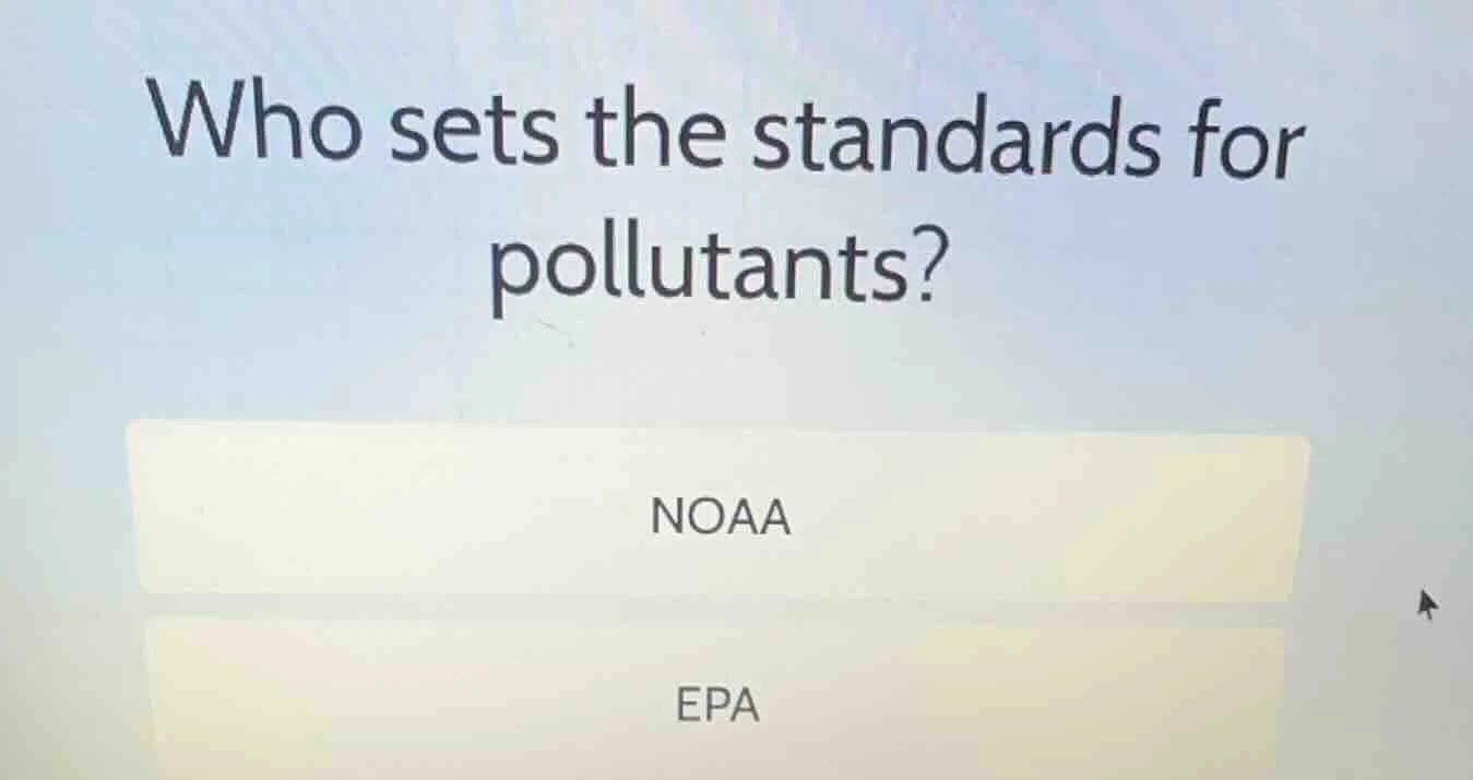 who sets the standards for pollutants? noaa epa