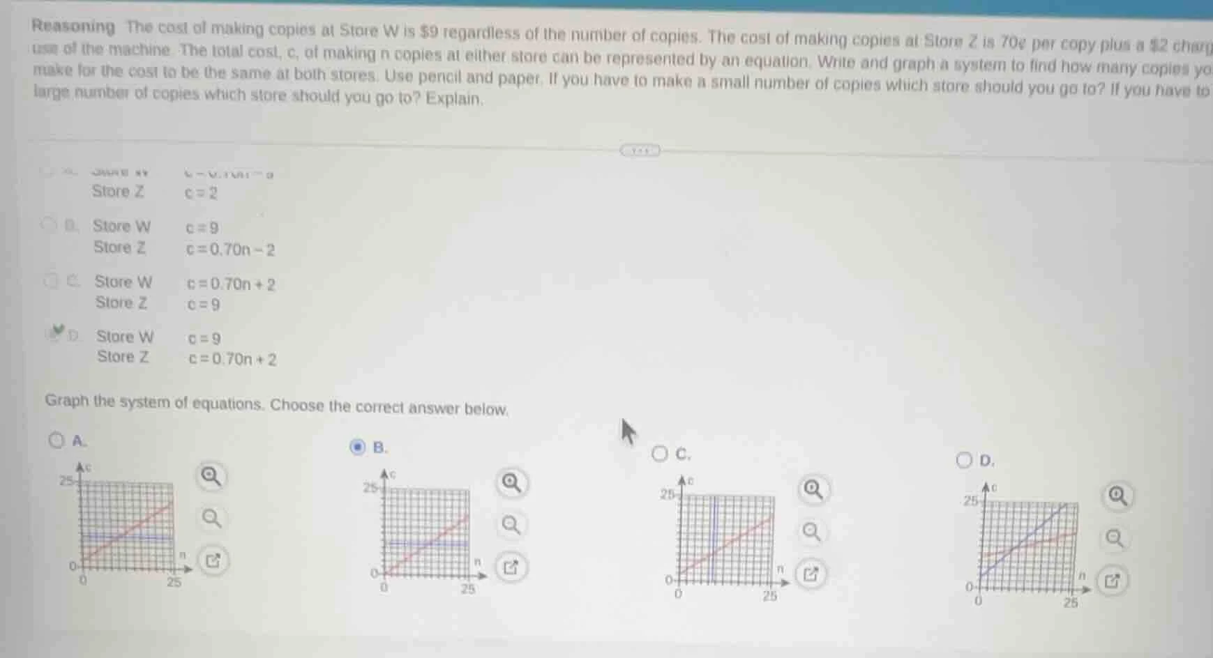 reasoning the cost of making copies at store w is $9 regardless of the …