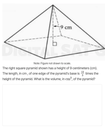 note: figure not drawn to scale. the right square pyramid shown has a h…