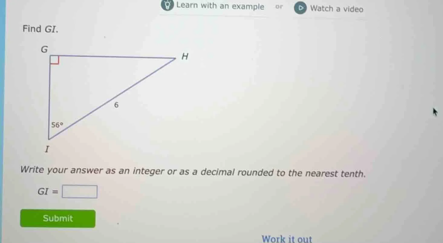 find gi. write your answer as an integer or as a decimal rounded to the…