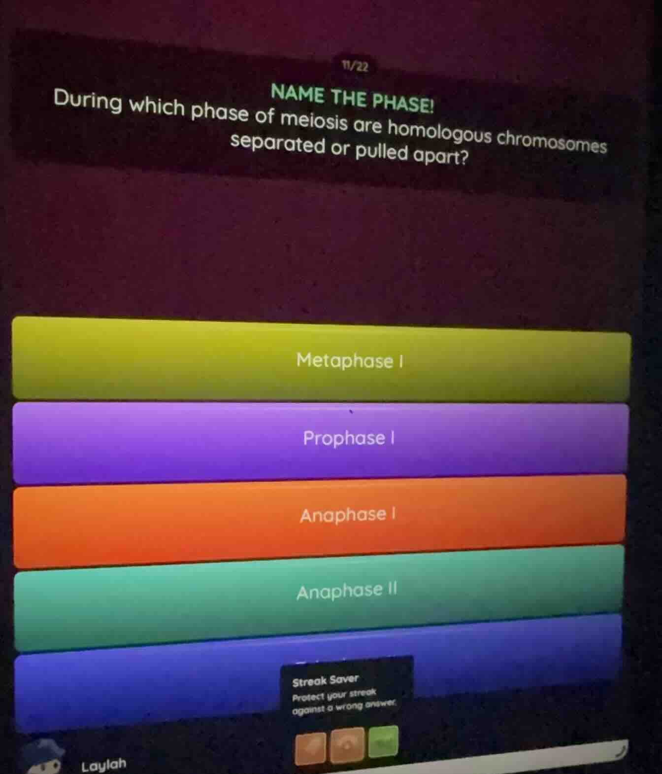 name the phase! during which phase of meiosis are homologous chromosome…