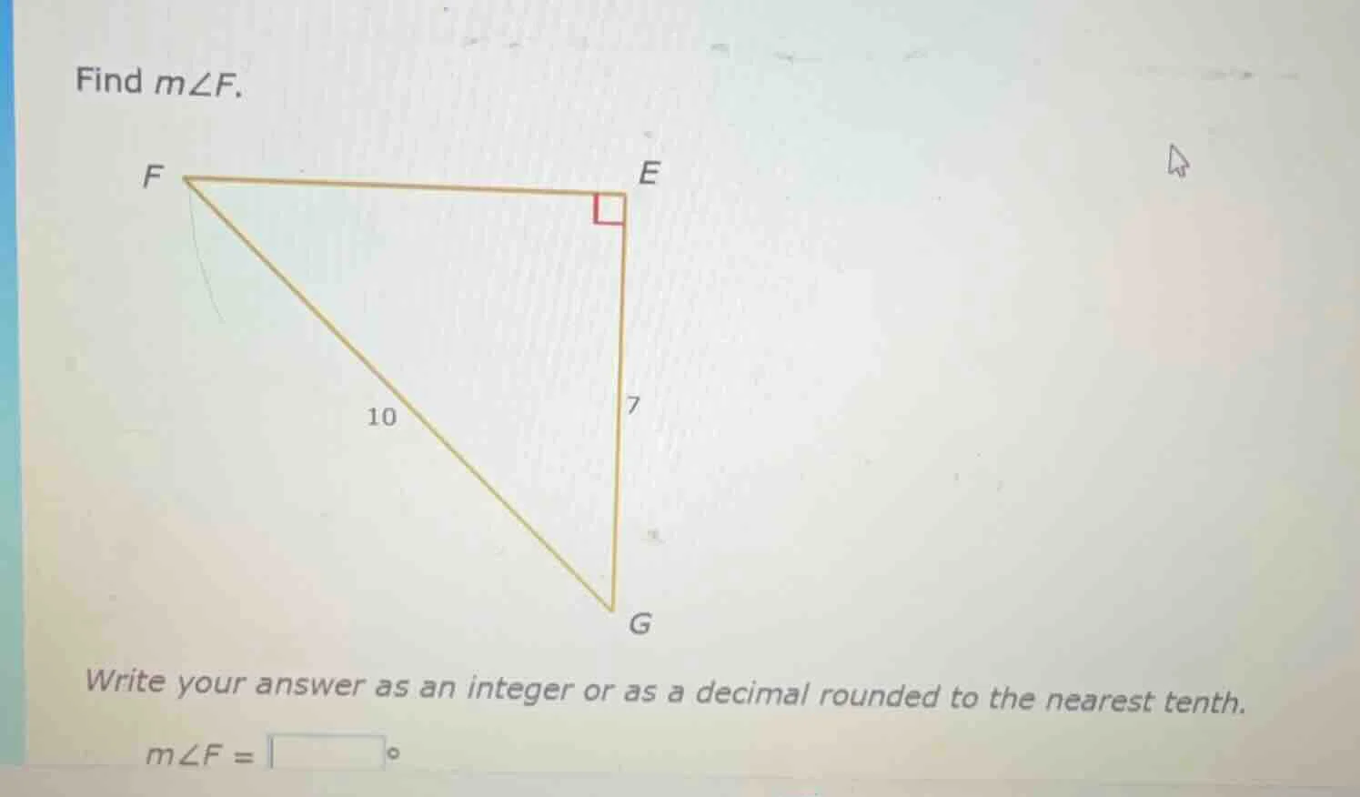 find ( mangle f ). write your answer as an integer or as a decimal roun…