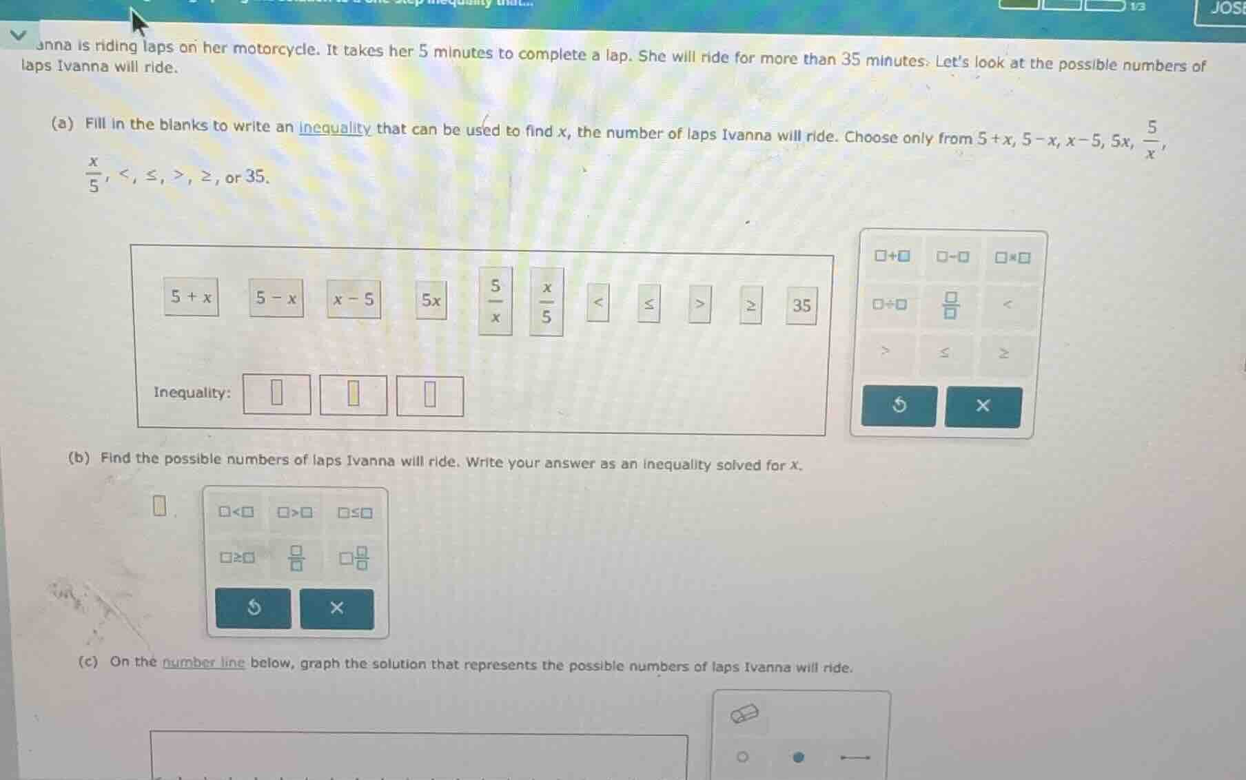 ivanna is riding laps on her motorcycle. it takes her 5 minutes to comp…