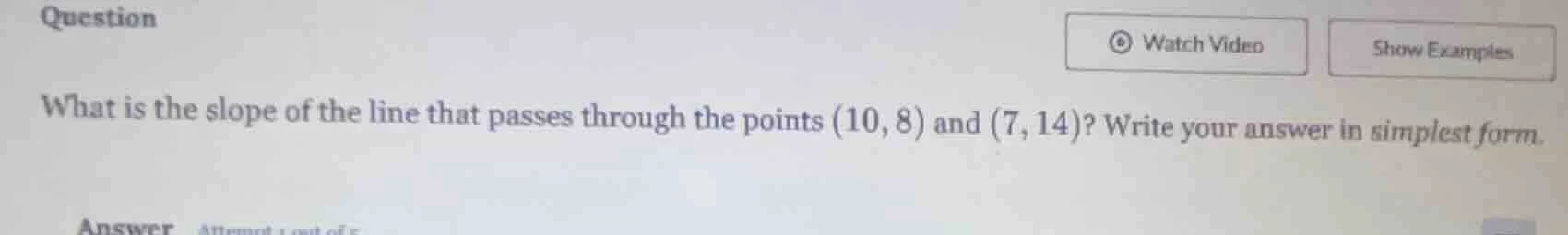 what is the slope of the line that passes through the points (10, 8) an…