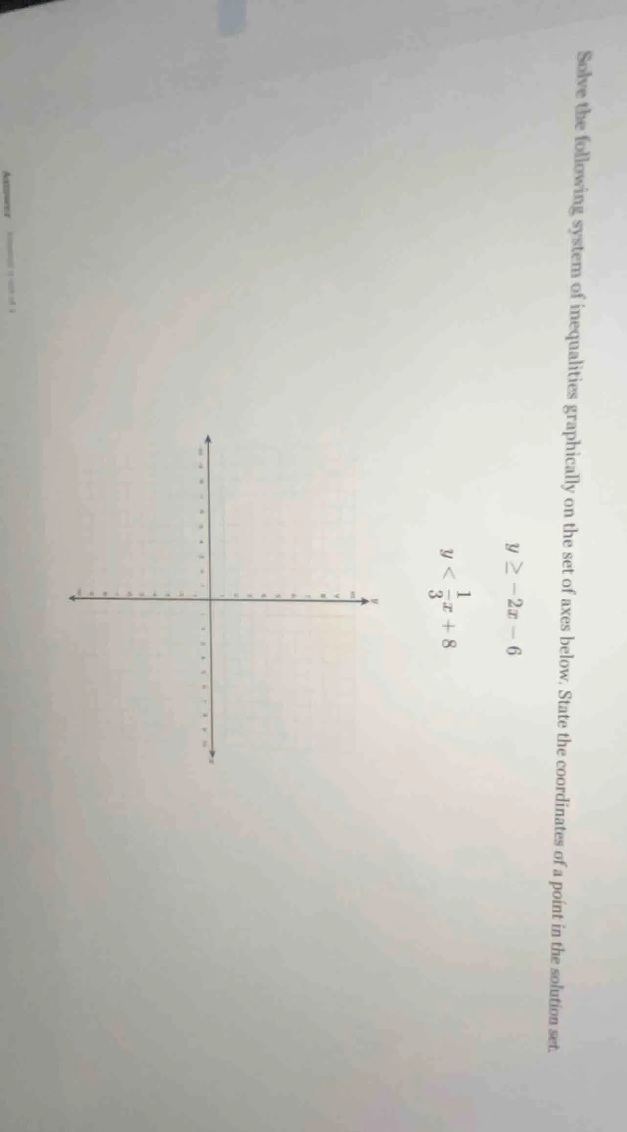 solve the following system of inequalities graphically on the set of ax…