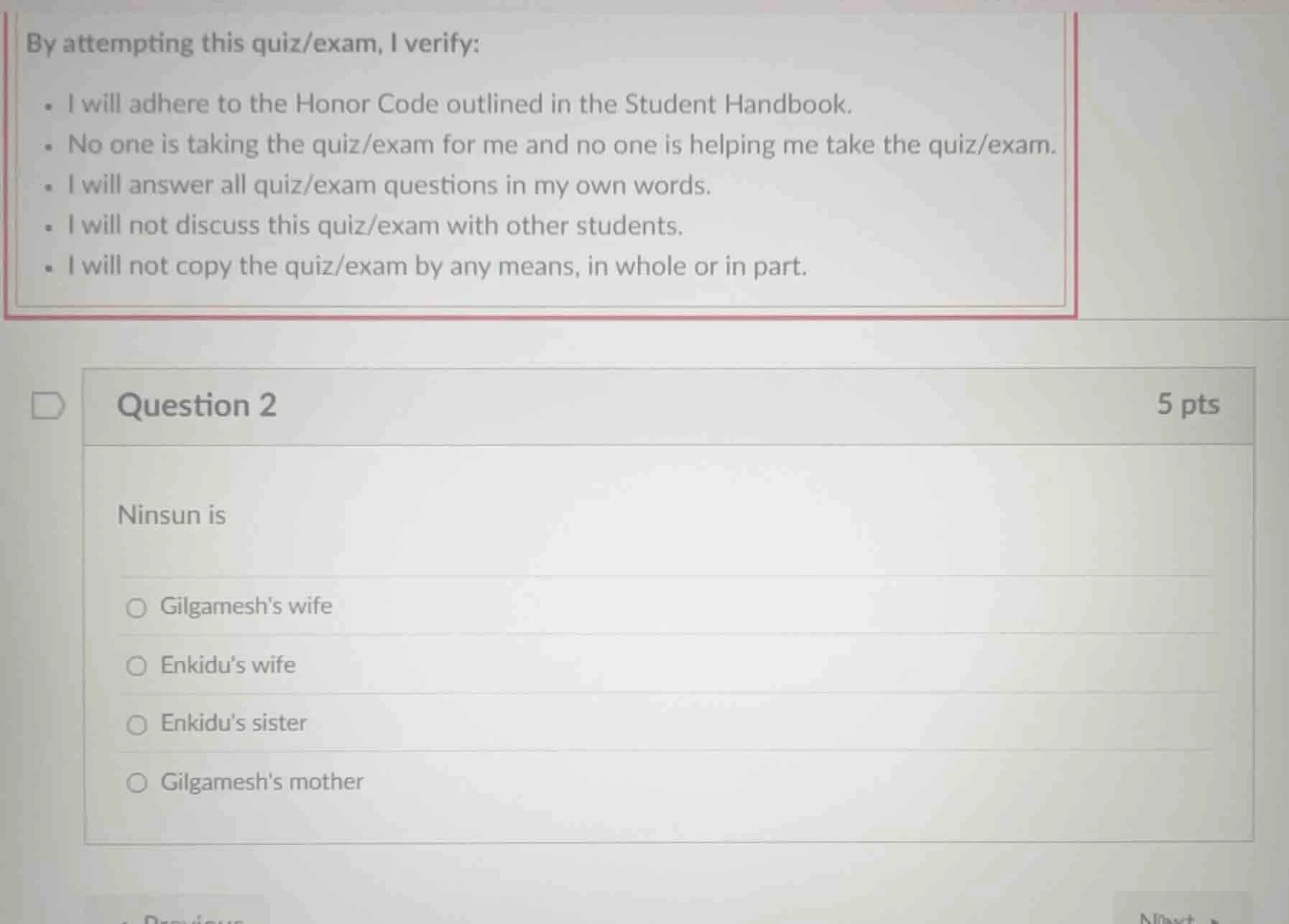 by attempting this quiz/exam, i verify: - i will adhere to the honor co…