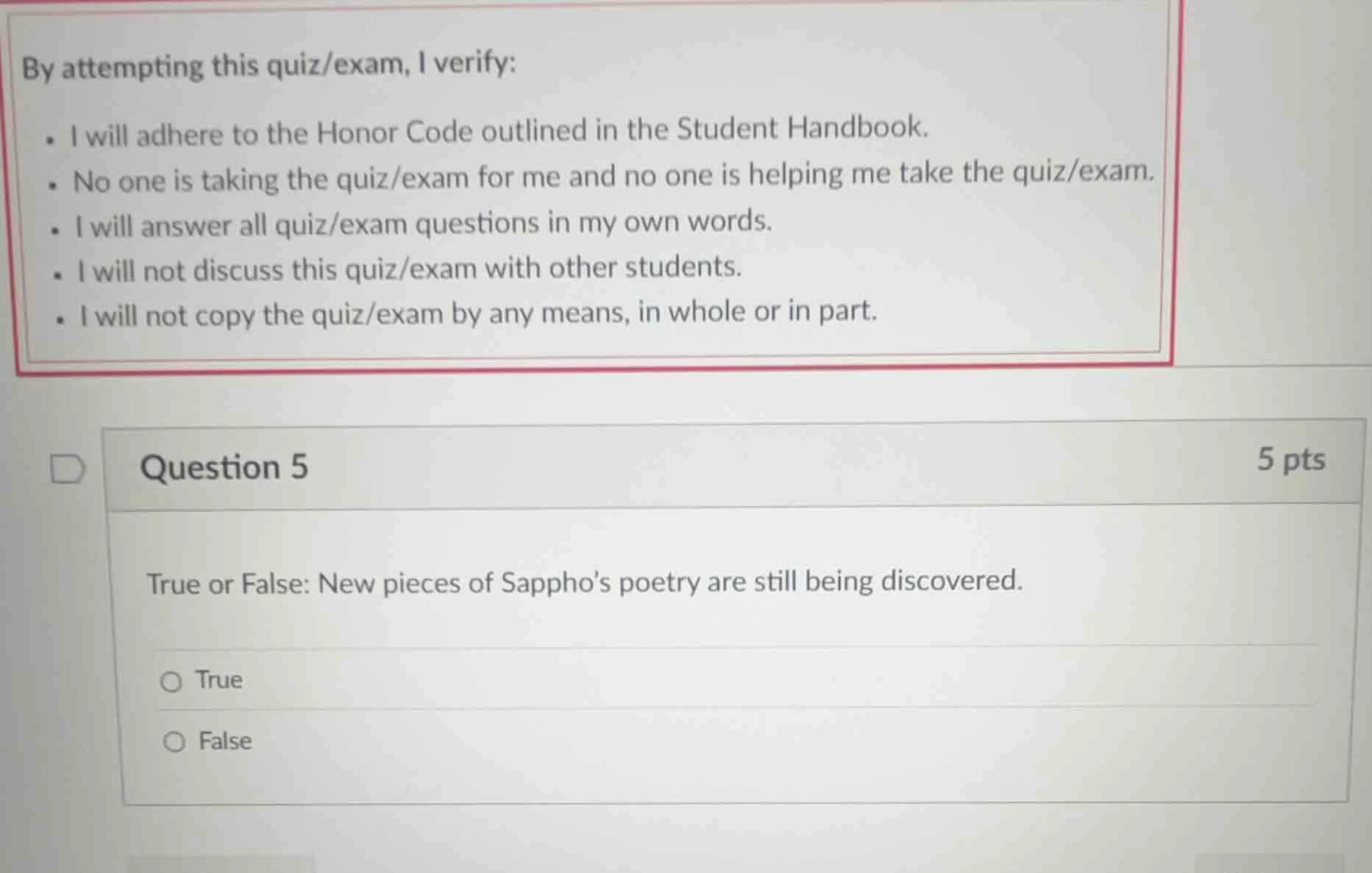 by attempting this quiz/exam, i verify: - i will adhere to the honor co…