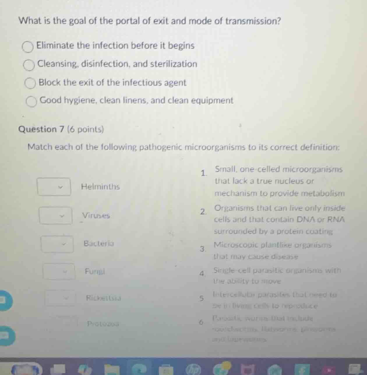 what is the goal of the portal of exit and mode of transmission? elimin…