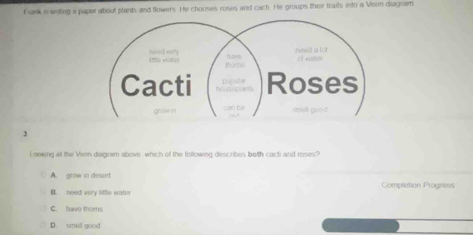 frank is writing a paper about plants and flowers. he chooses roses and…
