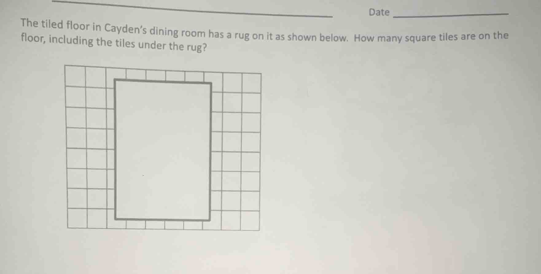 the tiled floor in cayden’s dining room has a rug on it as shown below.…