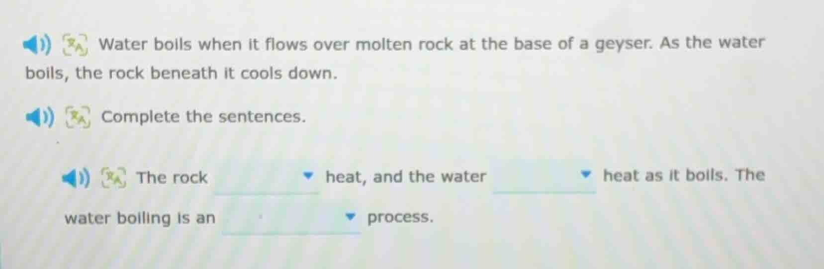 water boils when it flows over molten rock at the base of a geyser. as …
