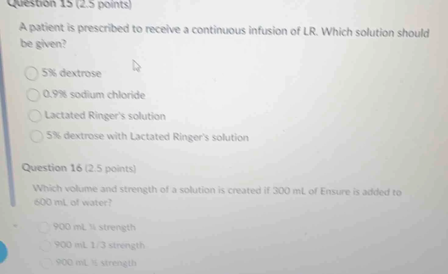 question 15 (2.5 points) a patient is prescribed to receive a continuou…