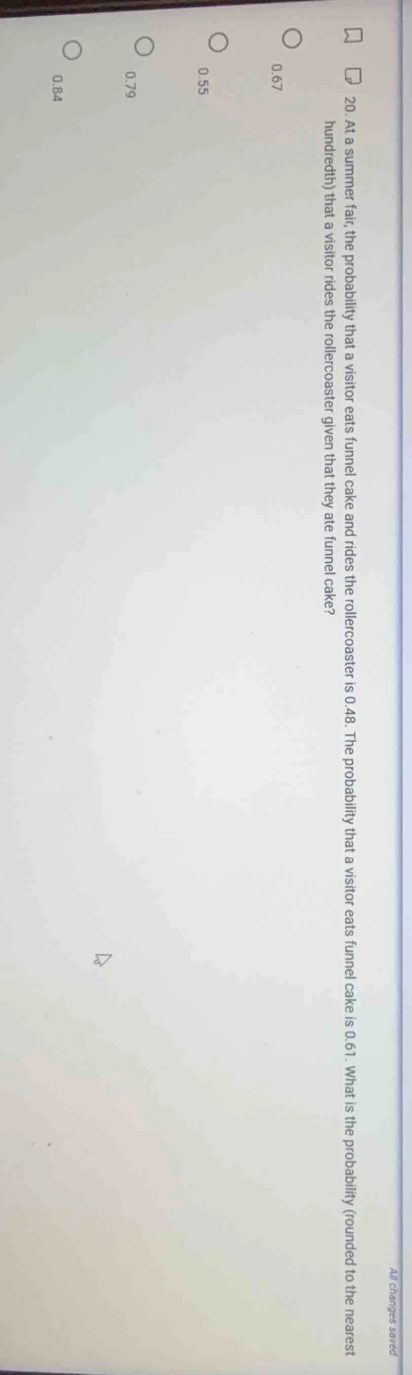 20. at a summer fair, the probability that a visitor eats funnel cake a…