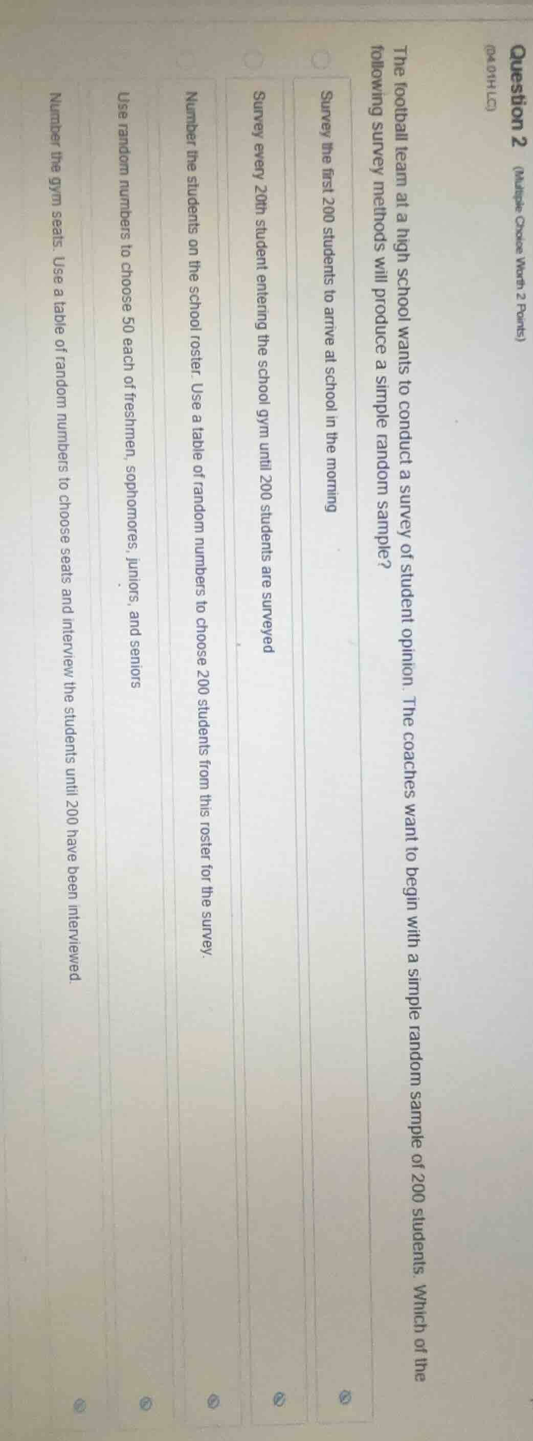 question 2 (multiple choice worth 2 points) (dm01hlc) the football team…