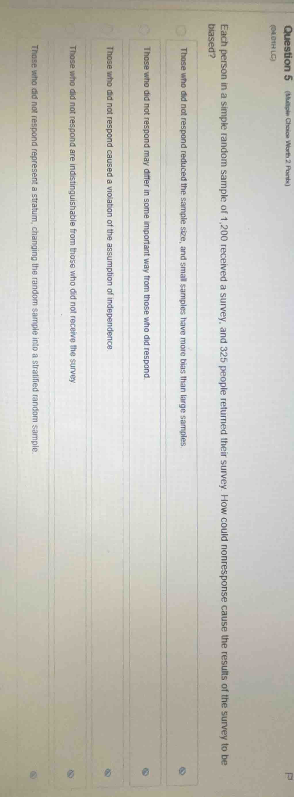 question 5 (multiple choice worth 2 points) (940111lc) each person in a…