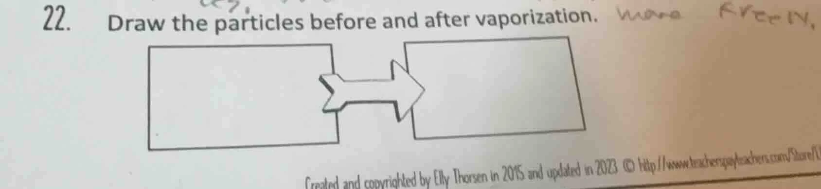 22. draw the particles before and after vaporization. created and copyr…