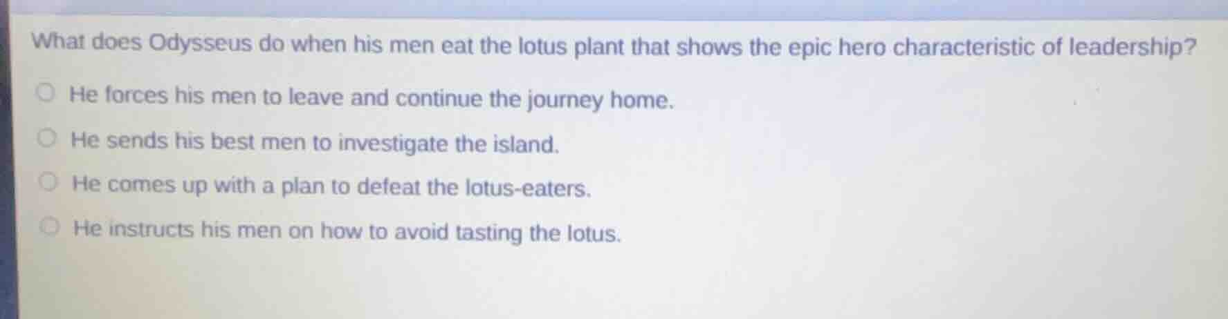 what does odysseus do when his men eat the lotus plant that shows the e…