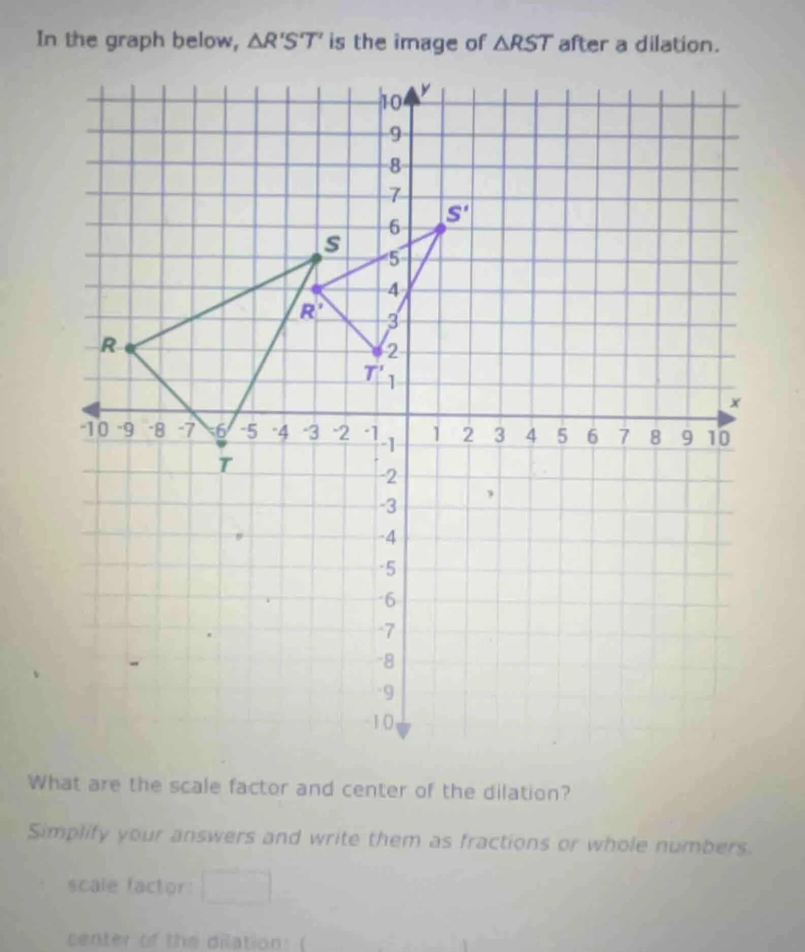 in the graph below, $\\triangle rst$ is the image of $\\triangle rst$ a…