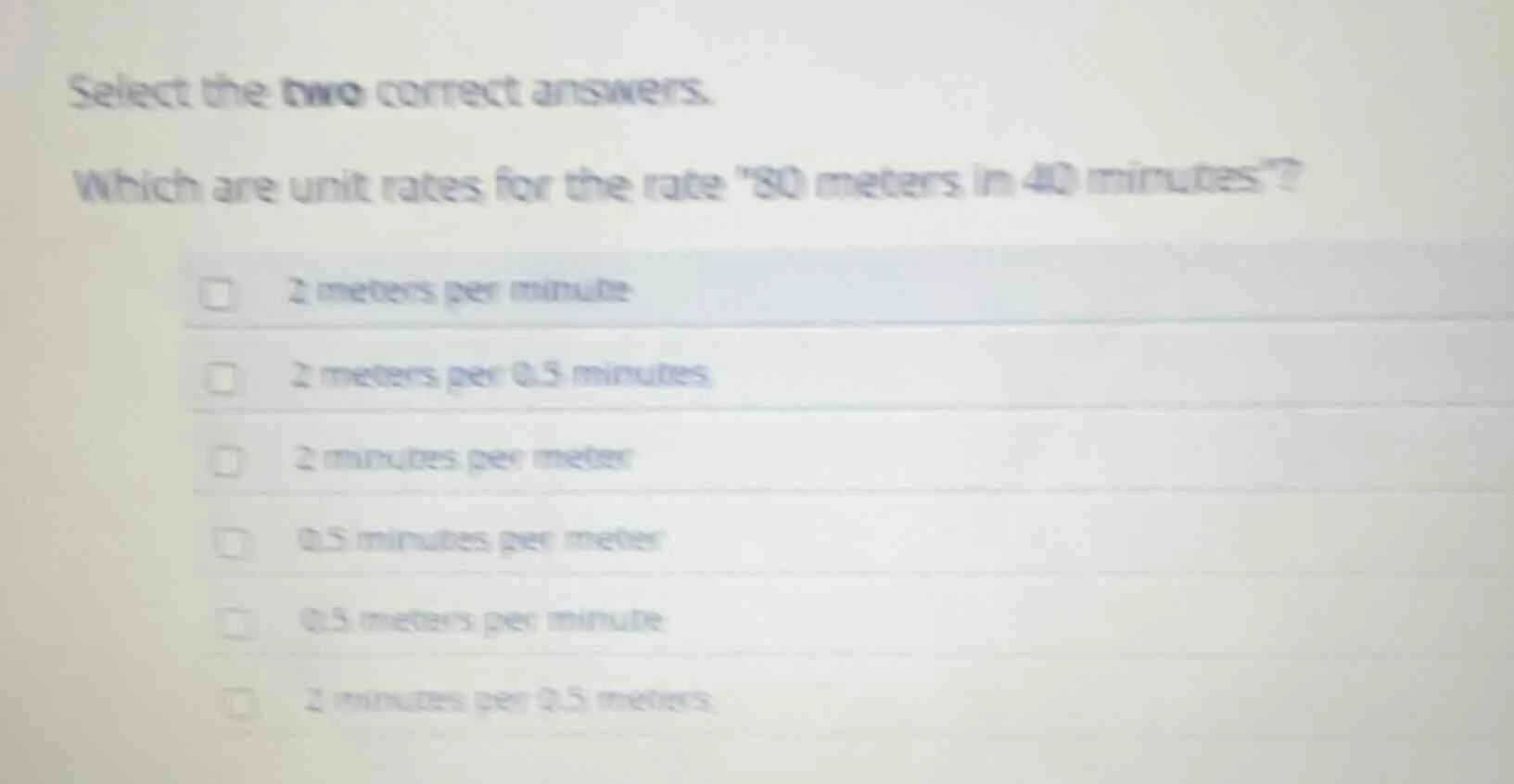 select the two correct answers. which are unit rates for the rate \80 m…