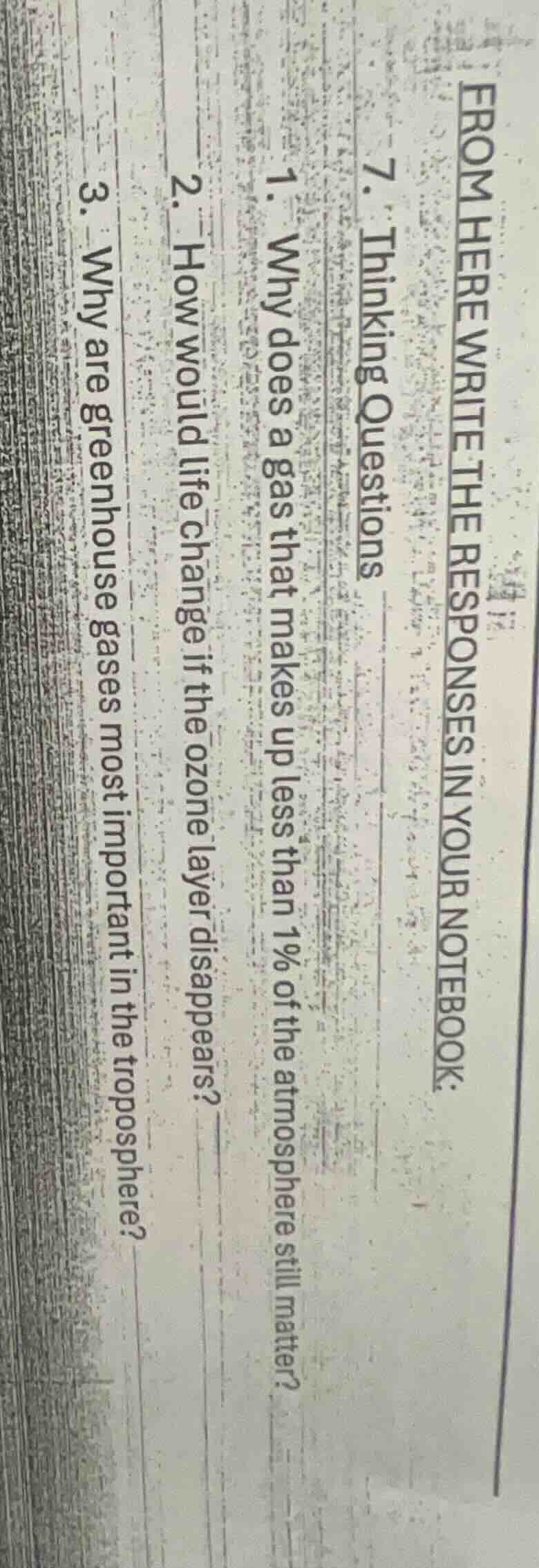 from here write the responses in your notebook. 7. thinking questions 1…