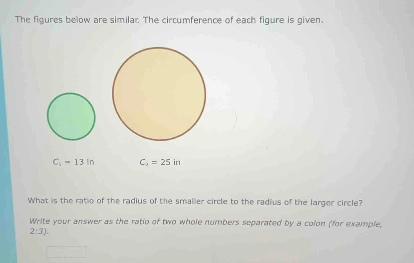 the figures below are similar. the circumference of each figure is give…