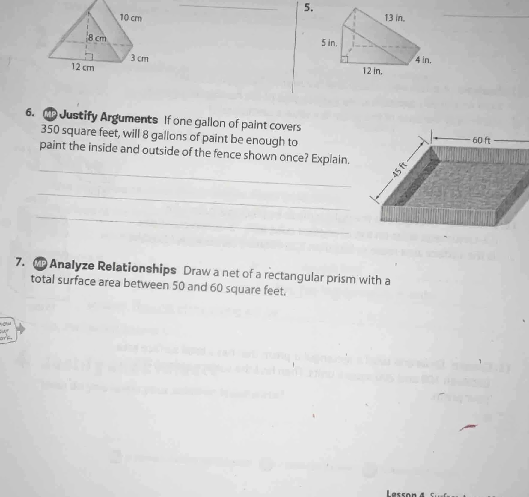 5. 6. mp justify arguments if one gallon of paint covers 350 square fee…