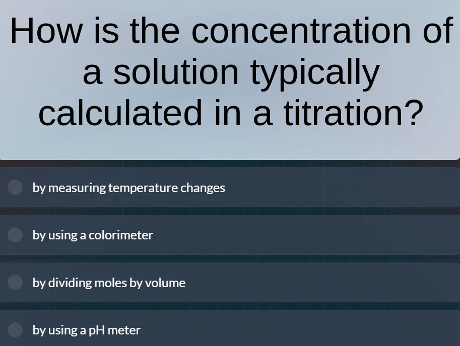 how is the concentration of a solution typically calculated in a titrat…