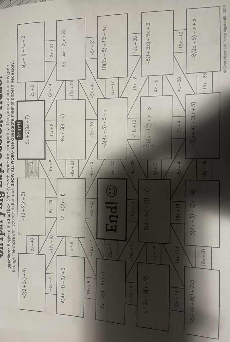 directions: simplify each expression completely. use your solutions to …