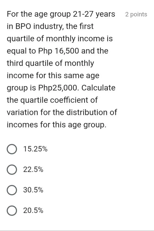 for the age group 21-27 years in bpo industry, the first quartile of mo…