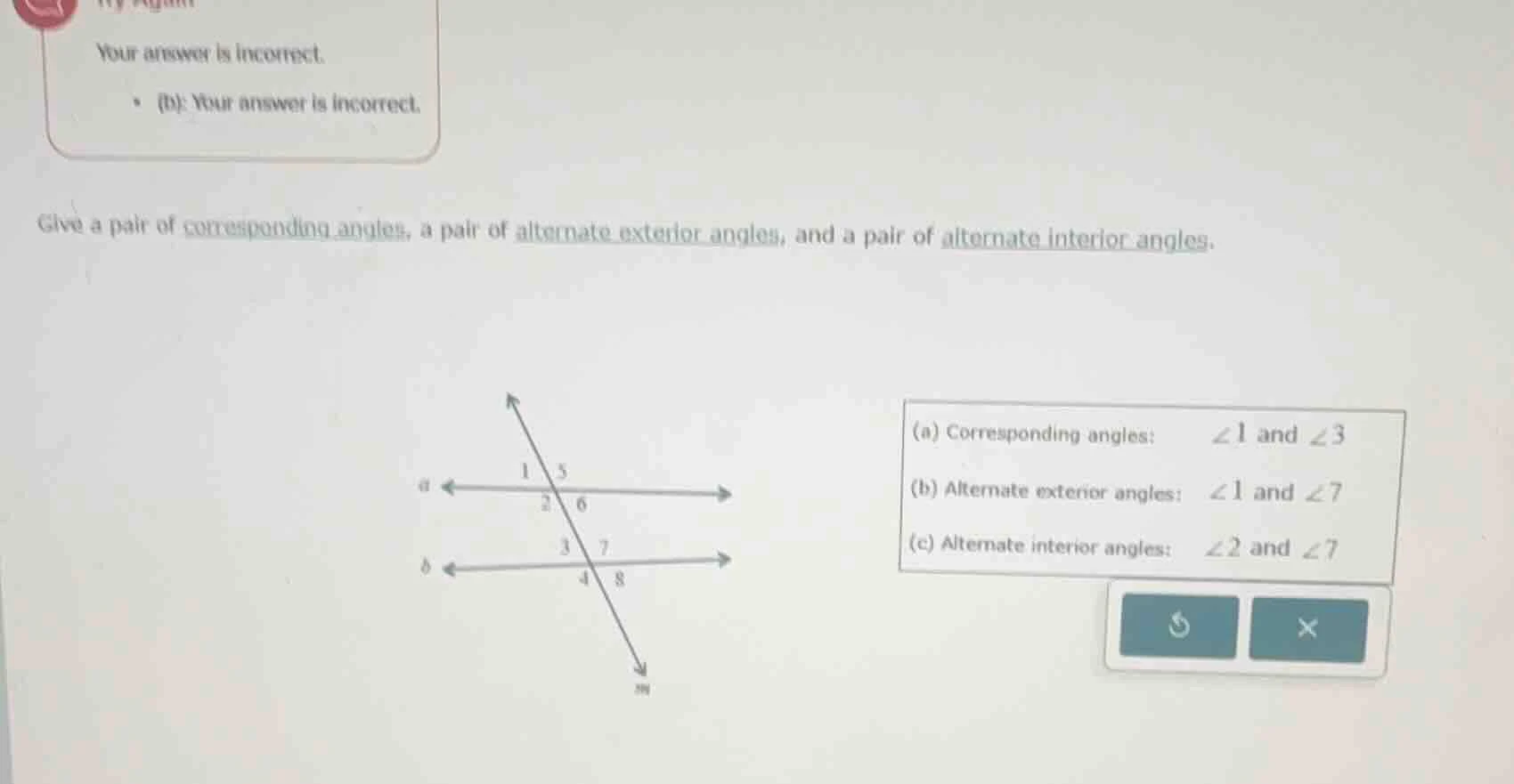 your answer is incorrect. (b): your answer is incorrect. give a pair of…