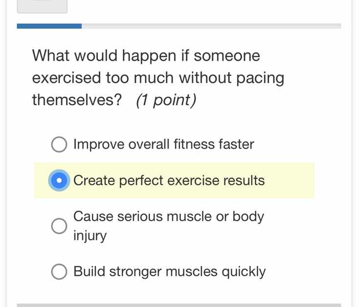 what would happen if someone exercised too much without pacing themselv…