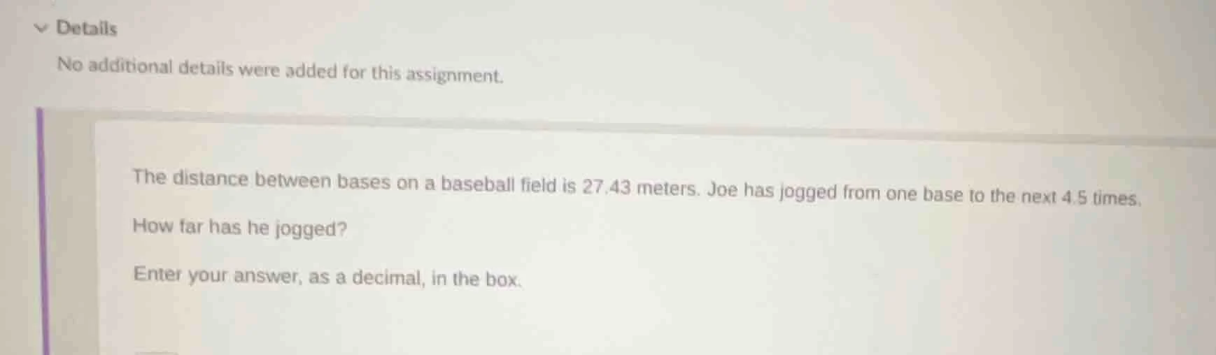 the distance between bases on a baseball field is 27.43 meters. joe has…