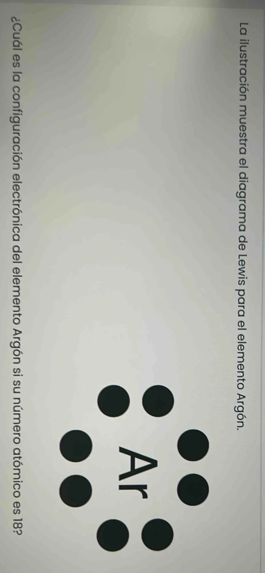 la ilustración muestra el diagrama de lewis para el elemento argón. ¿cu…