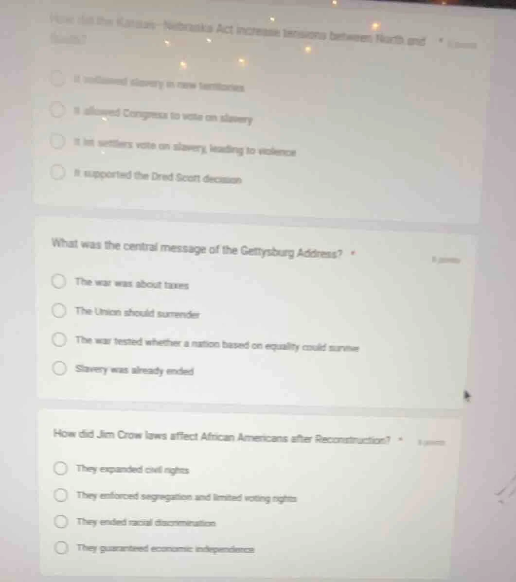 how did the kansas - nebraska act increase tensions between north and s…
