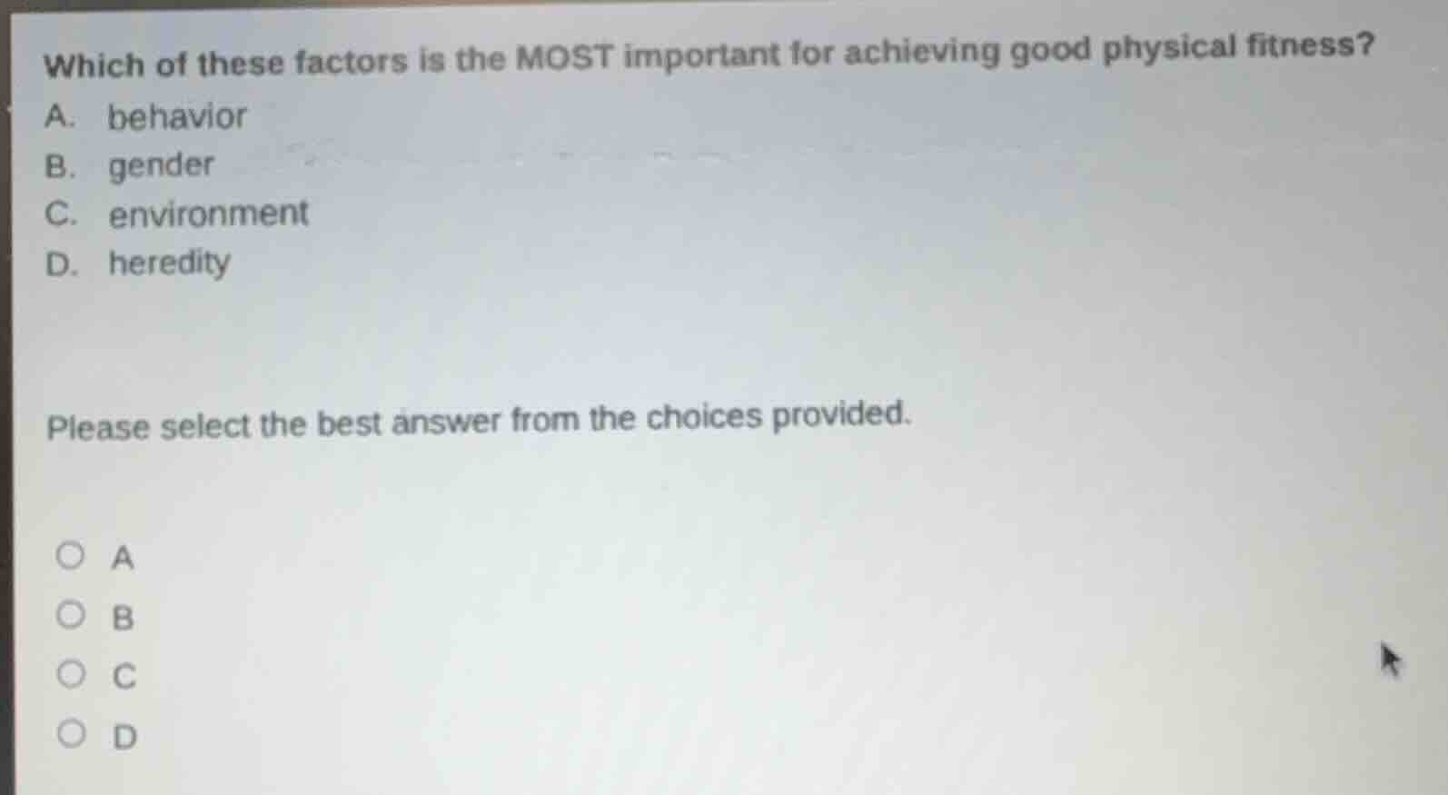 which of these factors is the most important for achieving good physica…
