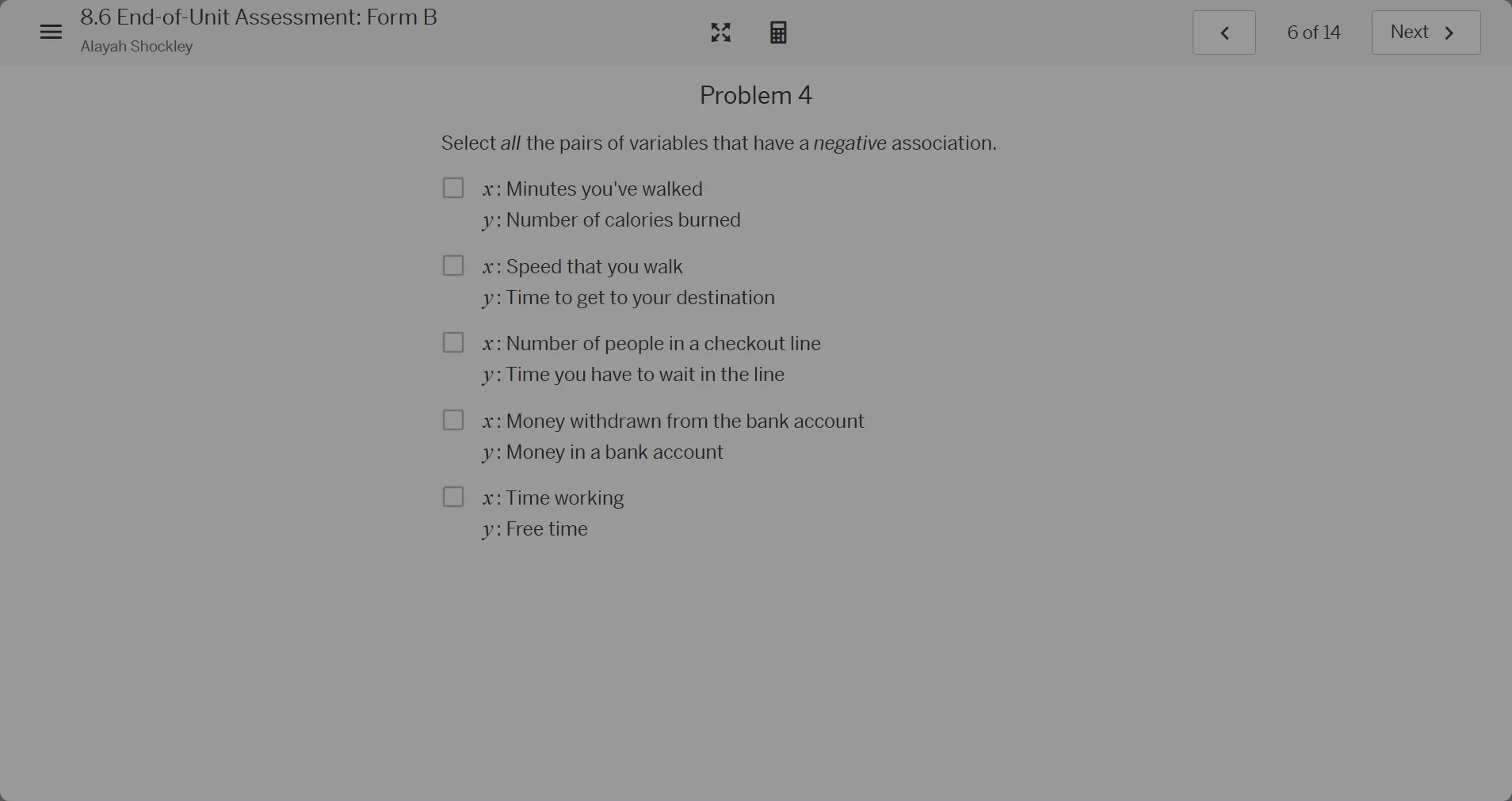 problem 4 select all the pairs of variables that have a negative associ…