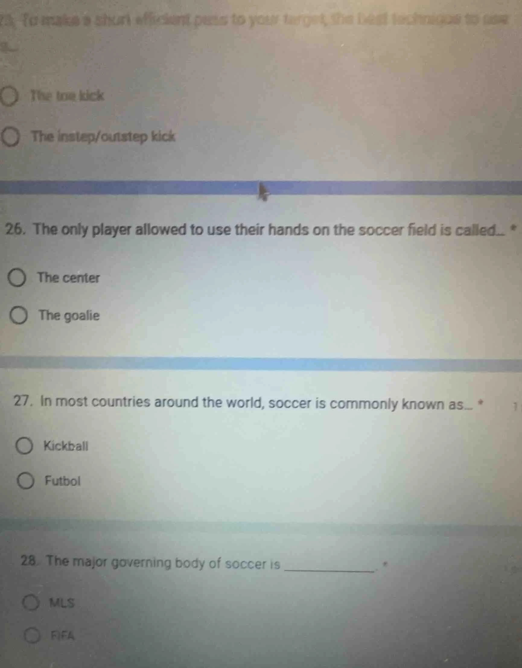 25. to make a short efficient pass to your target, the best technique t…